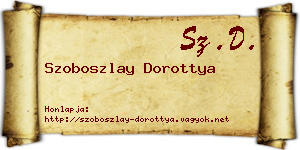 Szoboszlay Dorottya névjegykártya