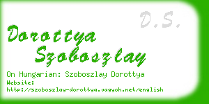 dorottya szoboszlay business card